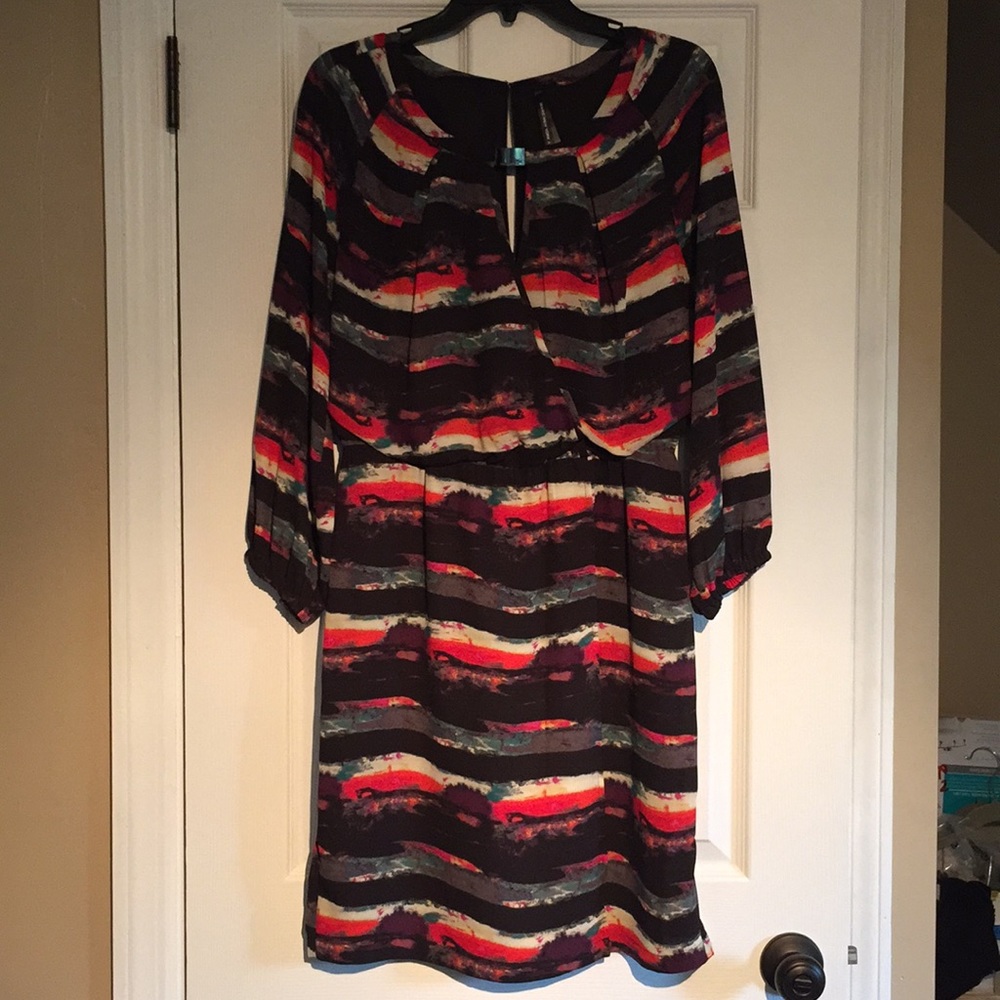 Multicolored long sleeve dress